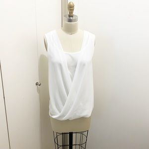 NWT Attitude Surplice Layered Tank Top White S 4/6